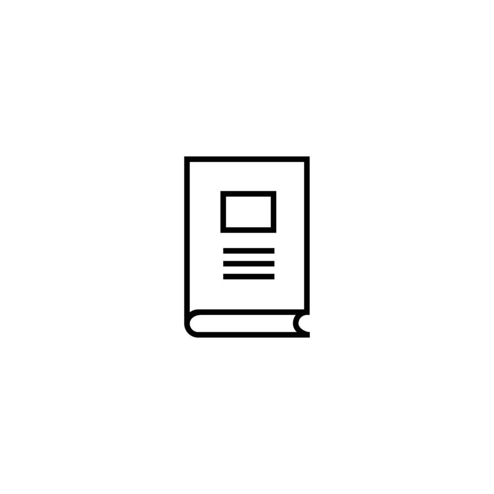 Modern outline signs suitable for internet pages, applications, stores etc. Editable strokes. Line icon of square and lines on cover of book isolated on white background vector