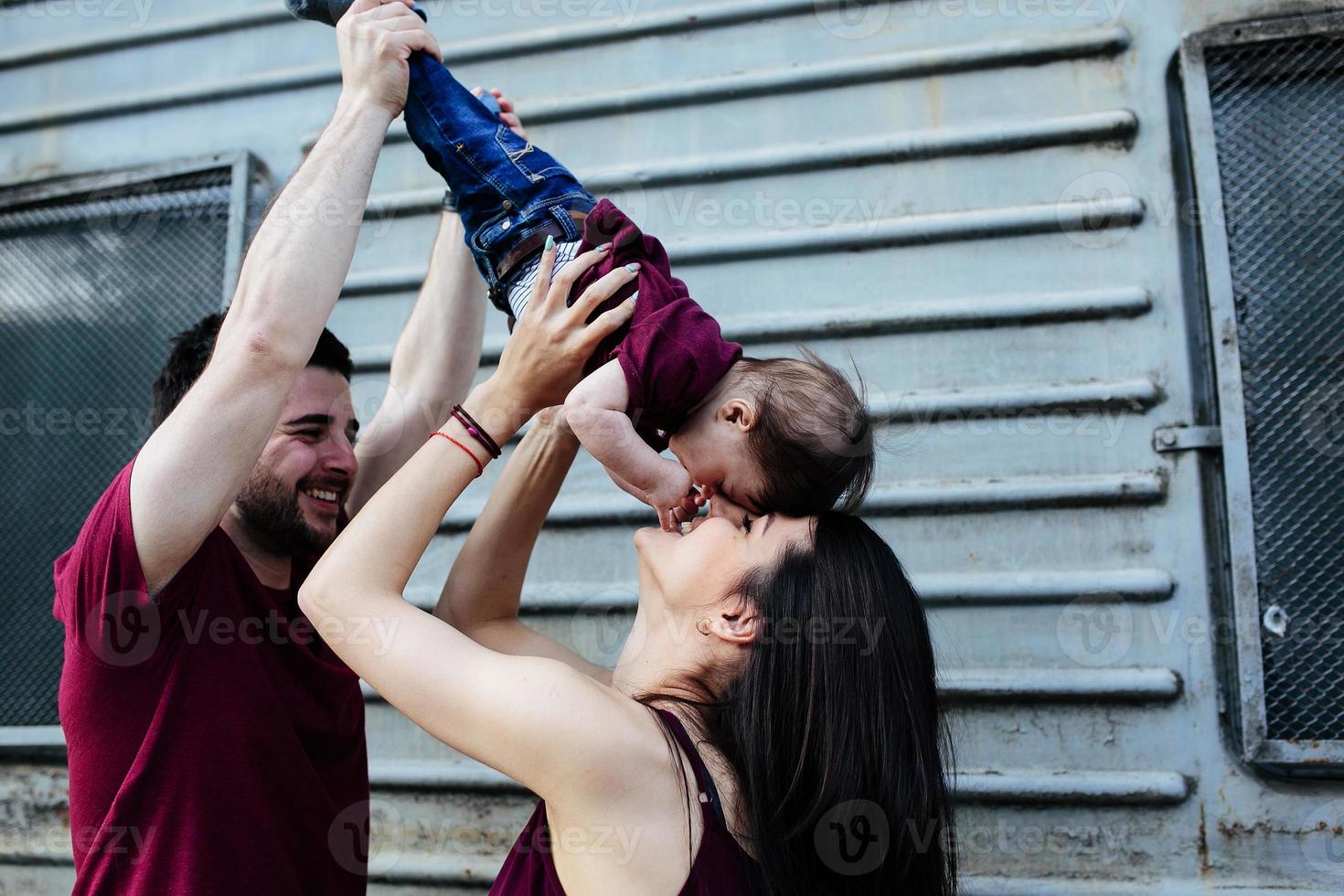 young family with a child photo