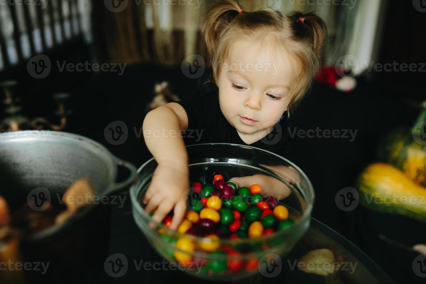 little girl playing in a witch photo