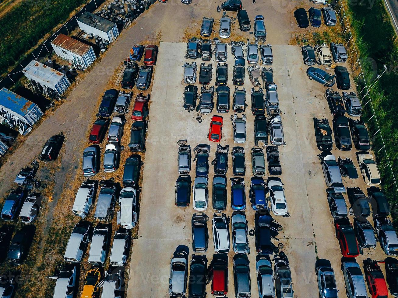 Aerial view of the big car dump photo