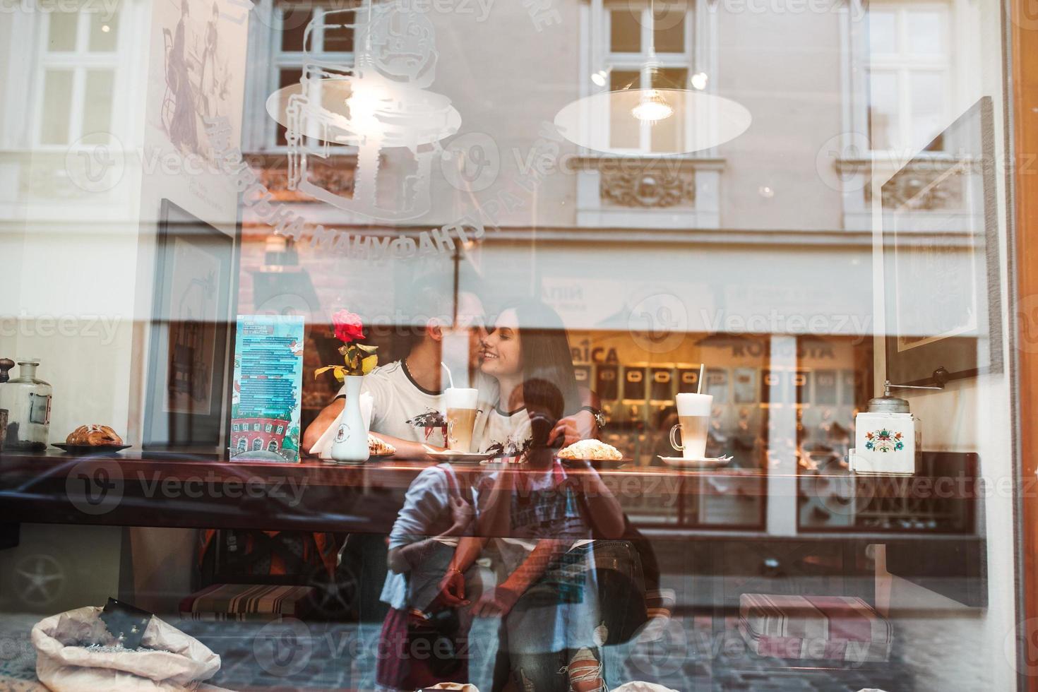 Couple have fun in the city photo