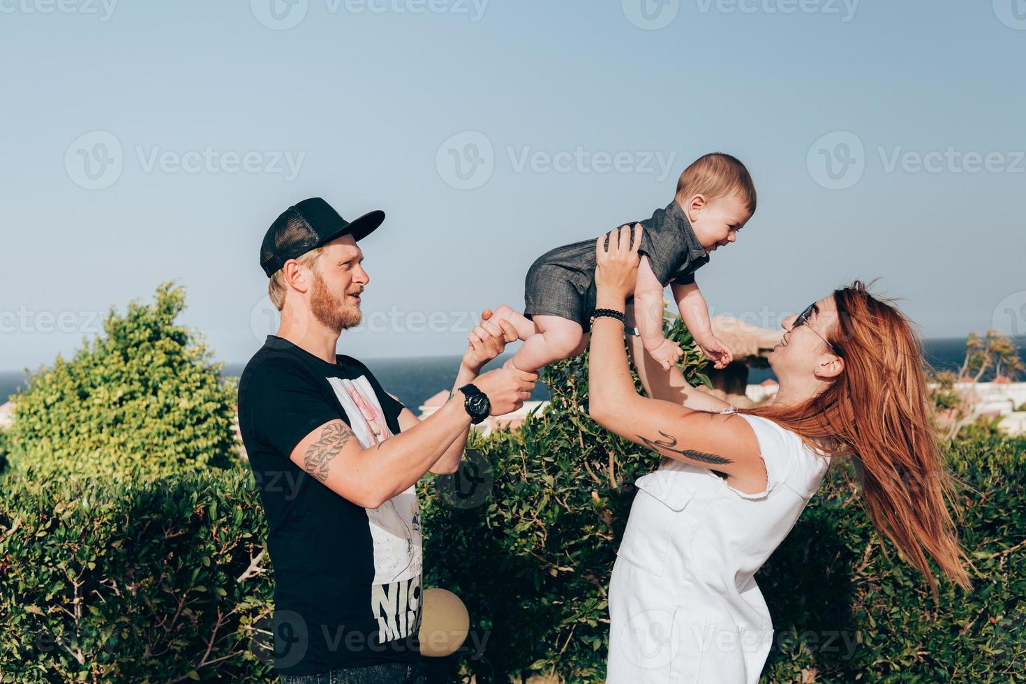 Young family on vacation photo