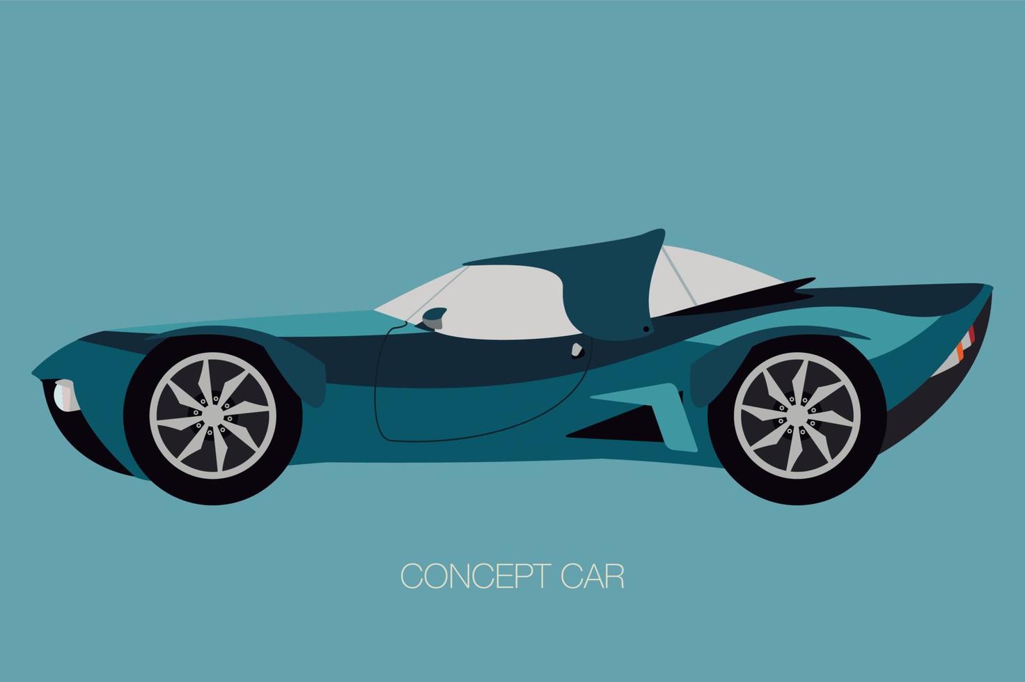 coche retro futurista, vista lateral del coche, automóvil, vehículo de motor vector