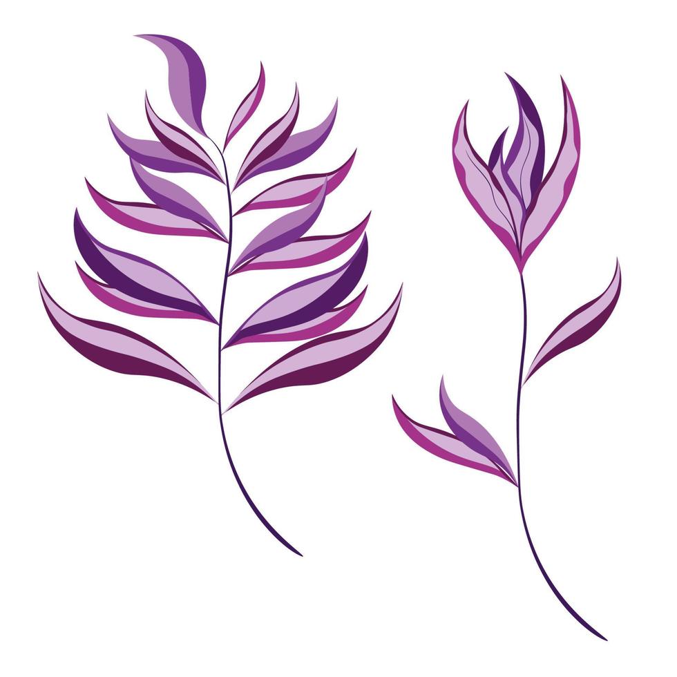 Abstract flower and branch on a white background. Isolated. Drawing for logo, advertising, invitation cards. vector