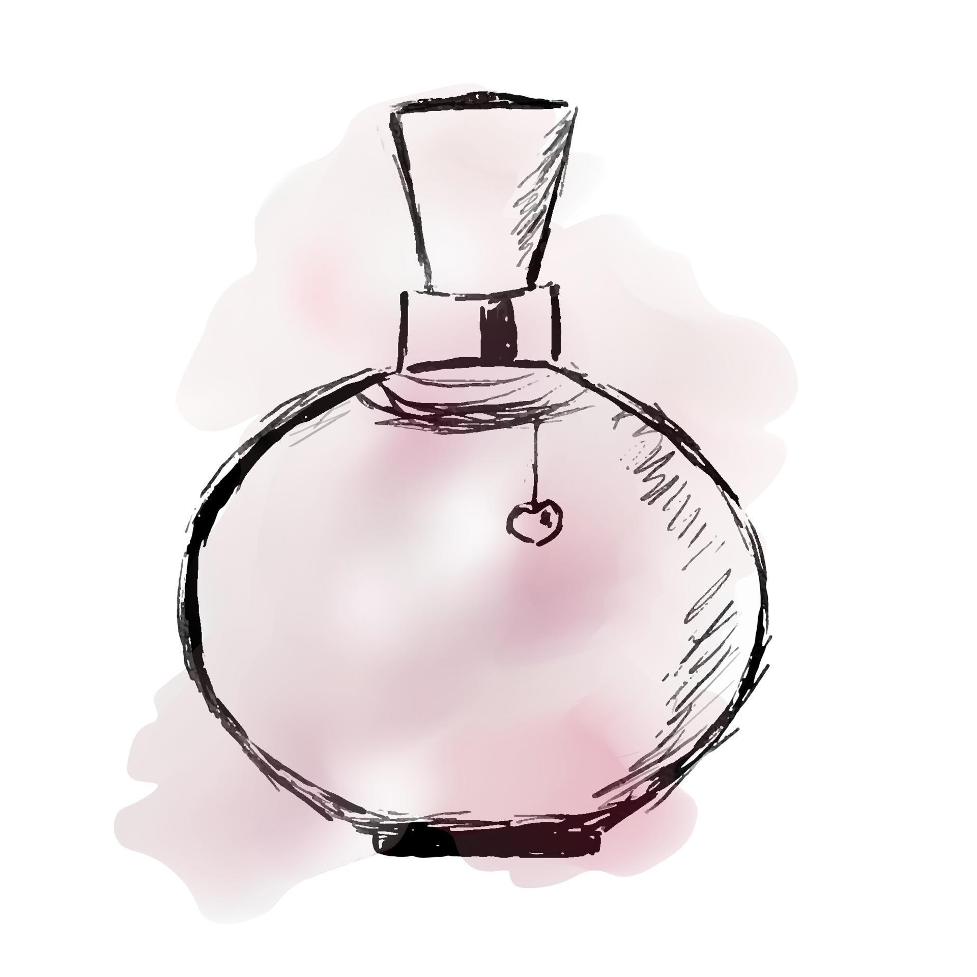 perfumes para mujer. dibujo dibujado a lápiz y acuarela. 11532285