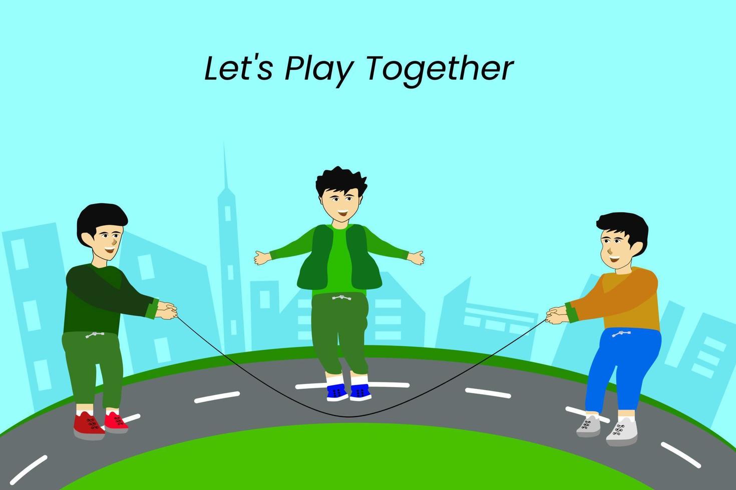 vector, ilustrations toddler play on the road vector