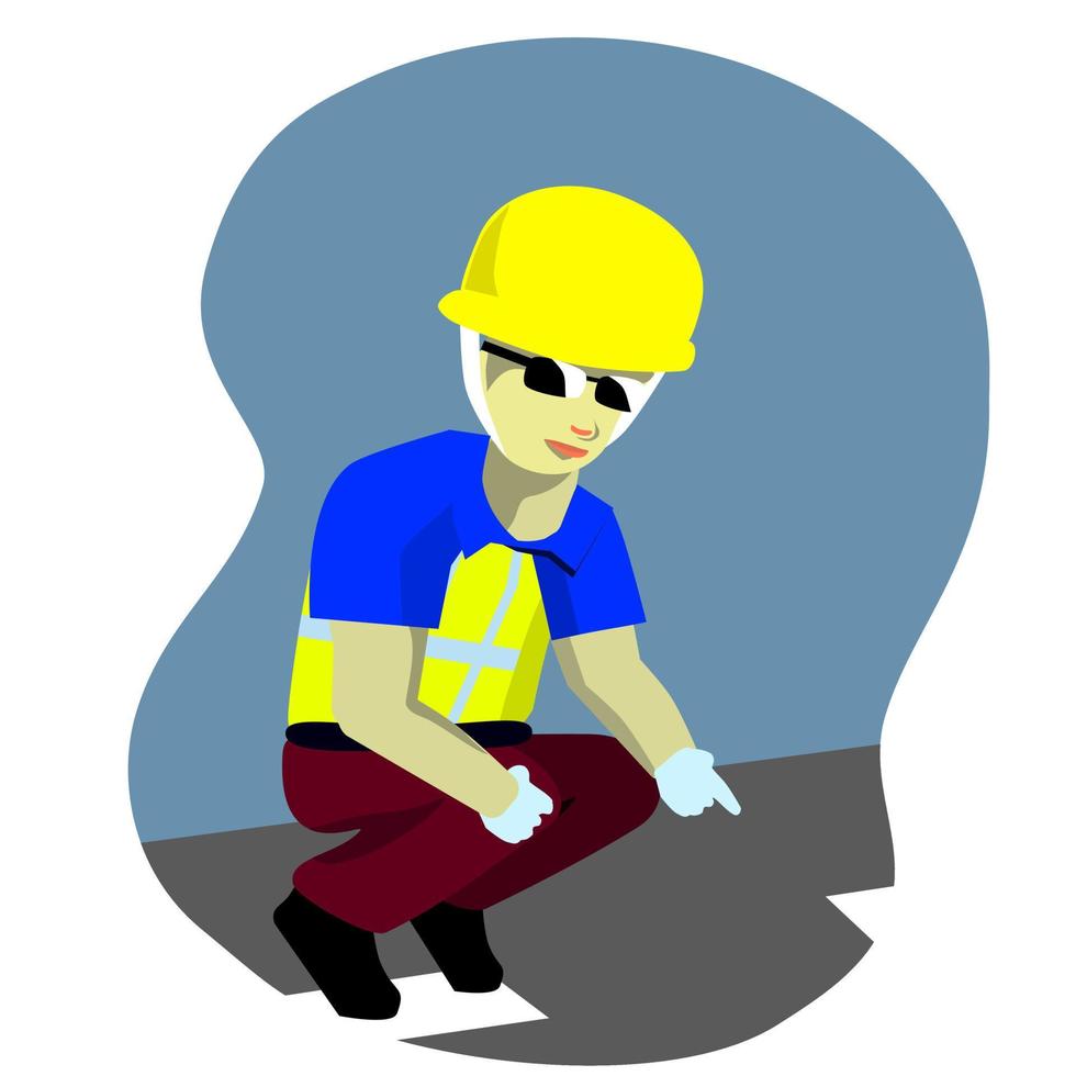 worker clipart, highway construction foreman for web design, brochure, flyer, etc vector