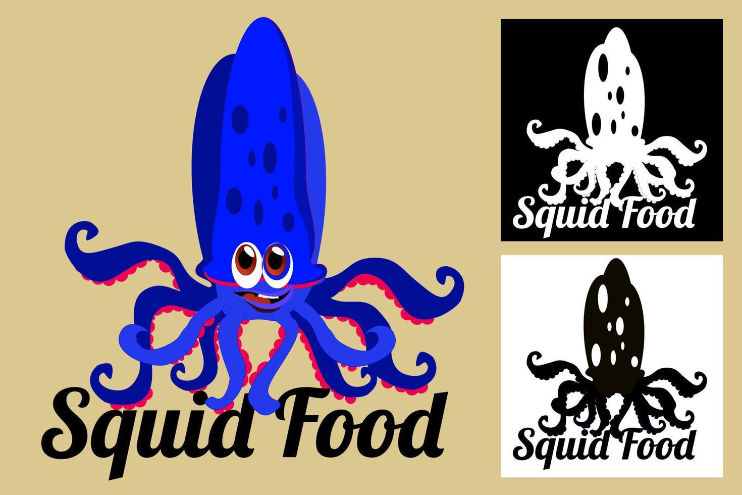 vector, illustration squid blue design for logo vector