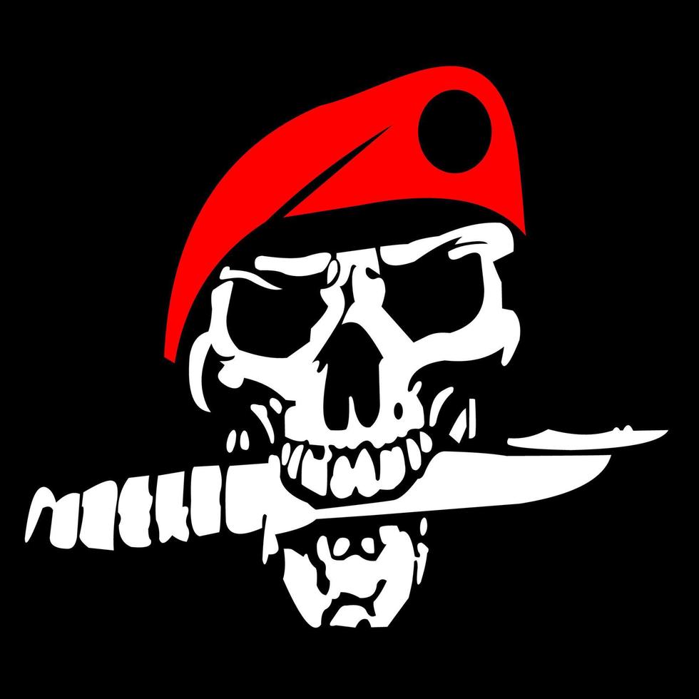 heads skull red beret vector design