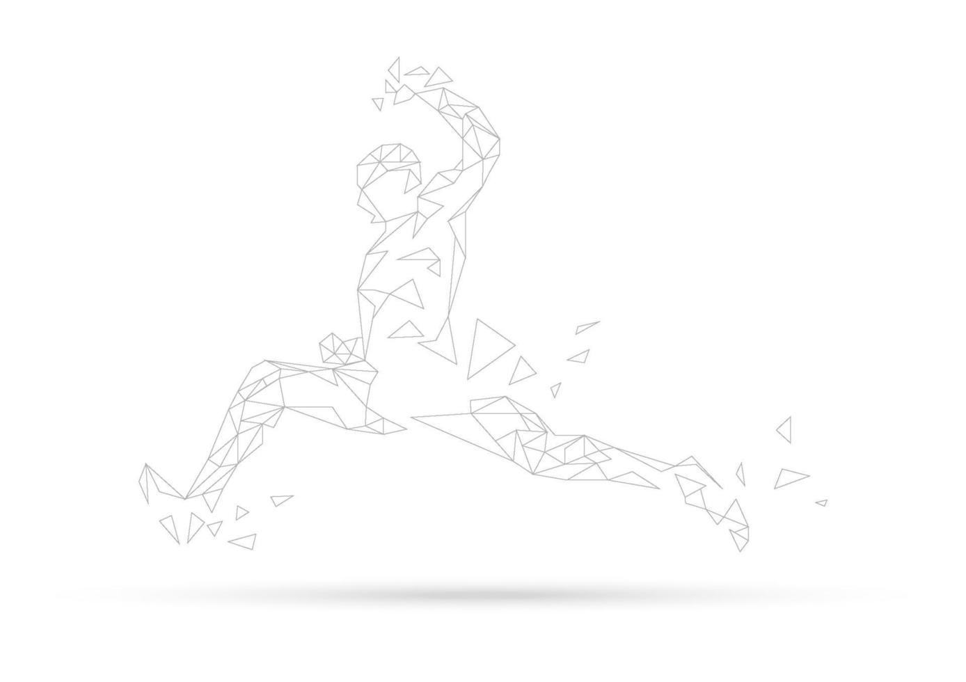 Concept of runner science technology, graphic polygon line with futuristic element vector illustration.