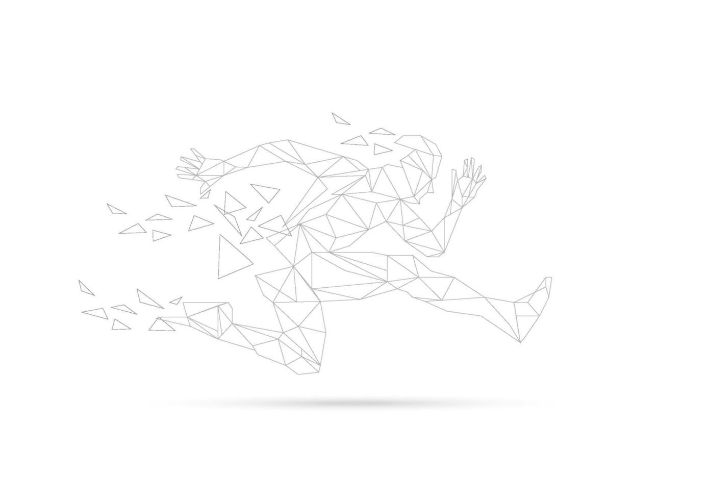 Concept of runner science technology, graphic polygon line with futuristic element vector illustration.