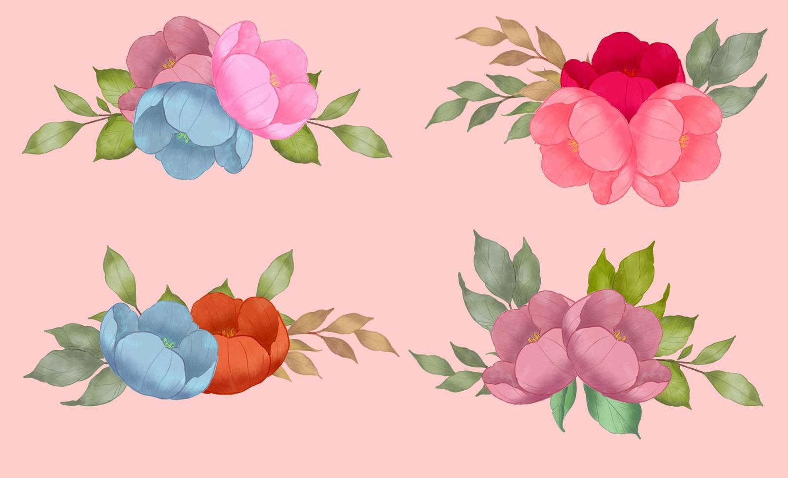 the flowers elements vector
