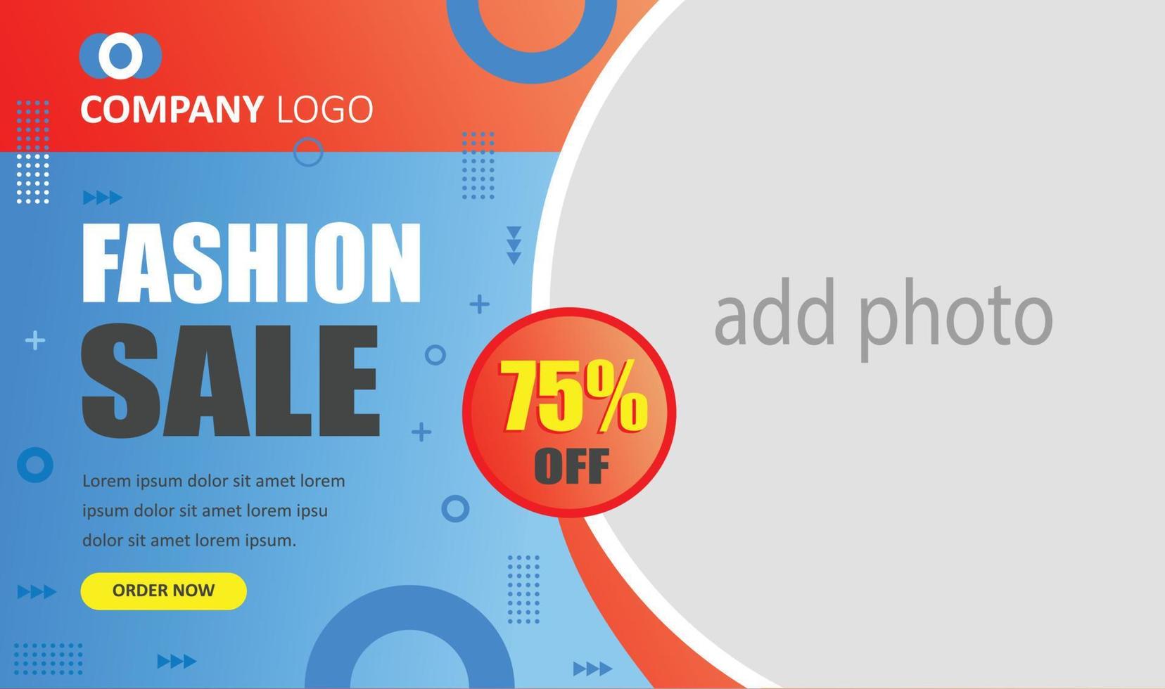 Blue red product offer sale price banner template vector