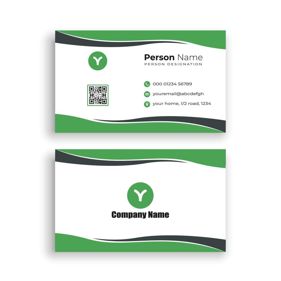 black green minimalist business card simple design vector