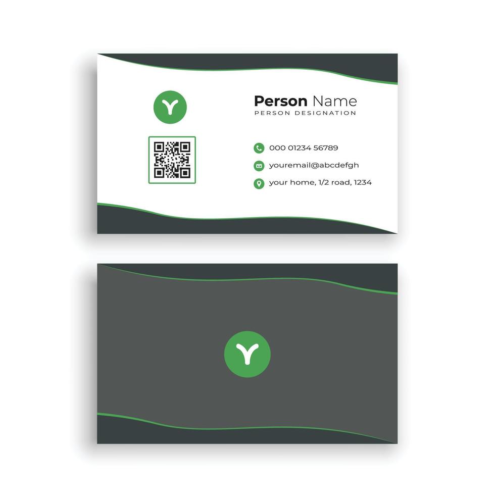 black green minimalist business card simple design vector