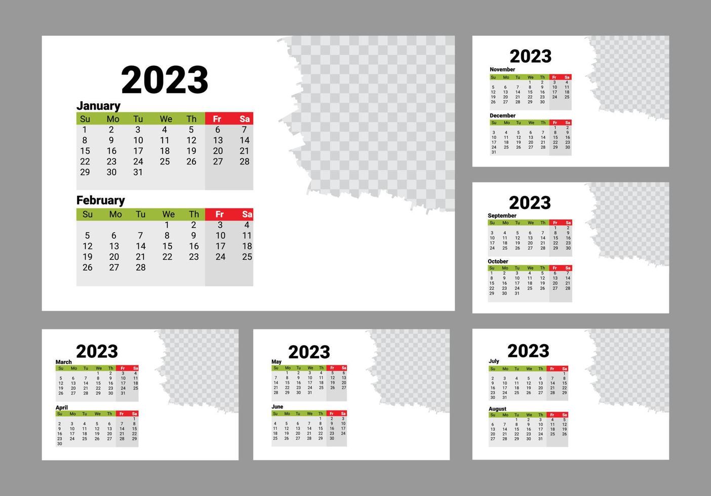 2023 calendar design template vector