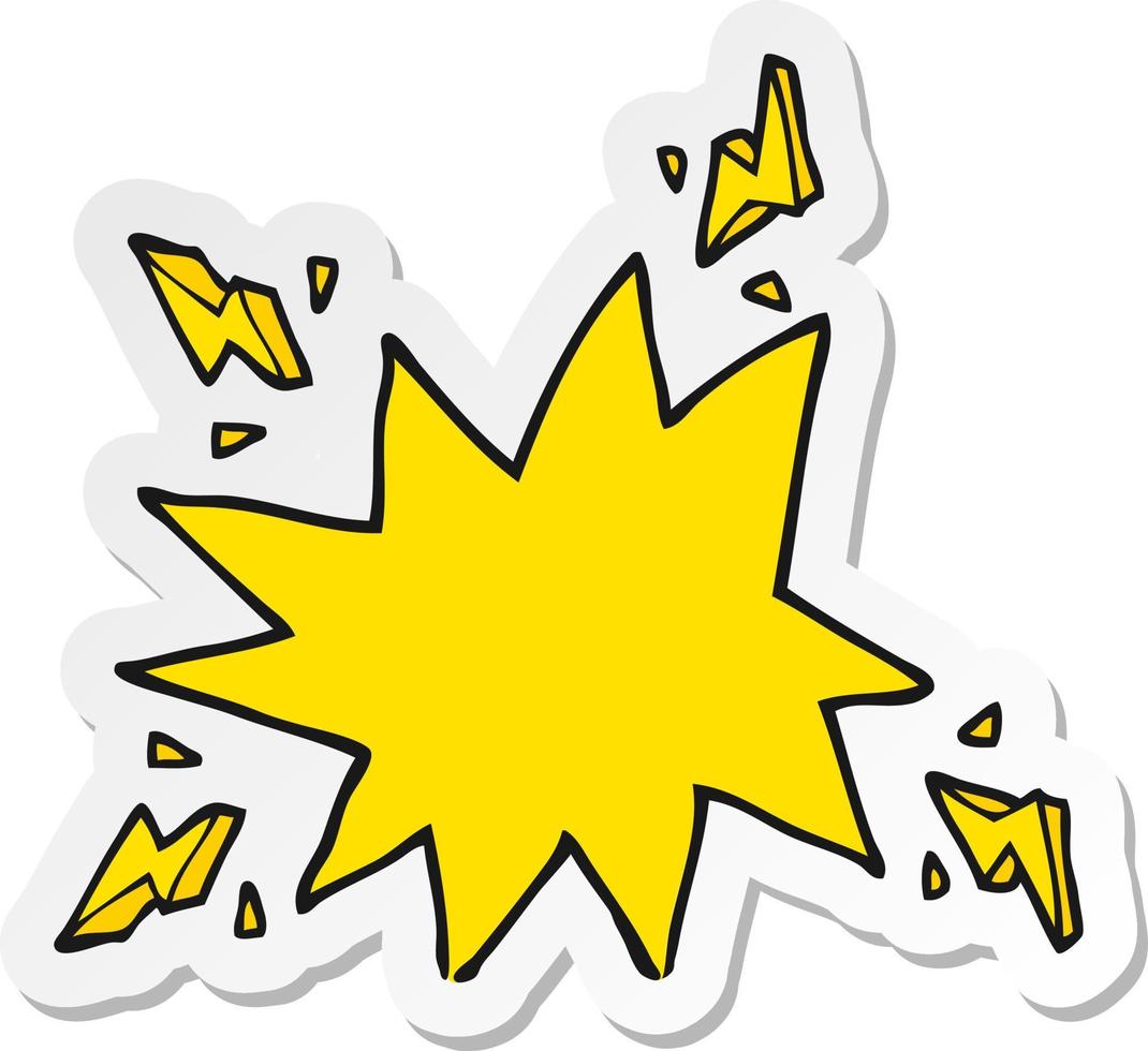 sticker of a cartoon electrical sparks vector