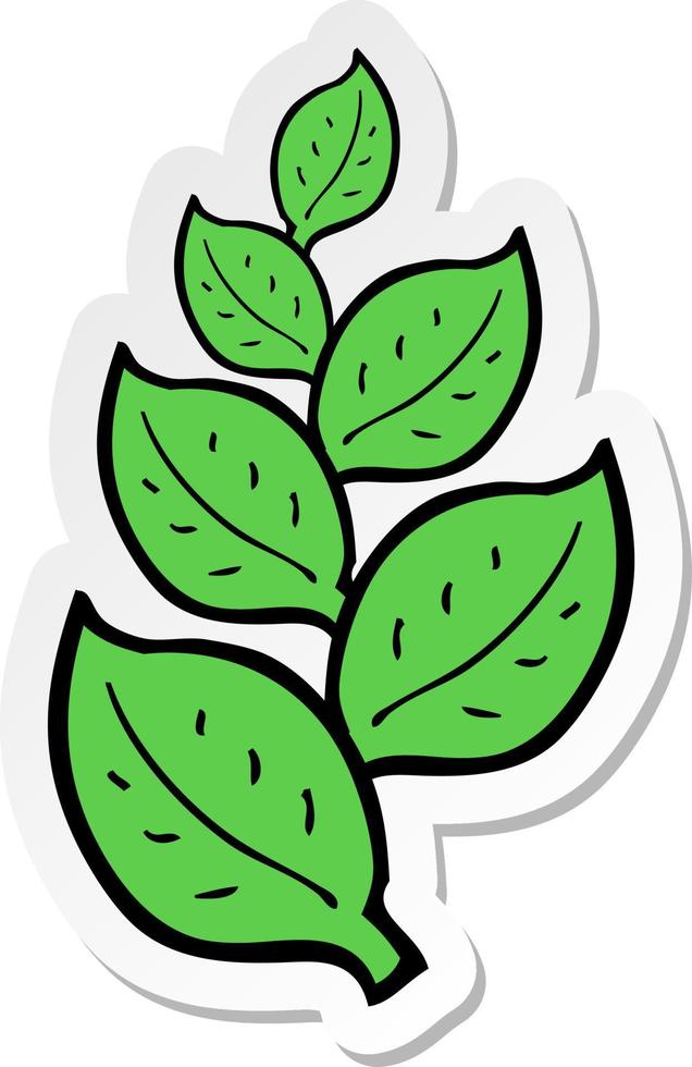 pegatina de una caricatura de hojas vector