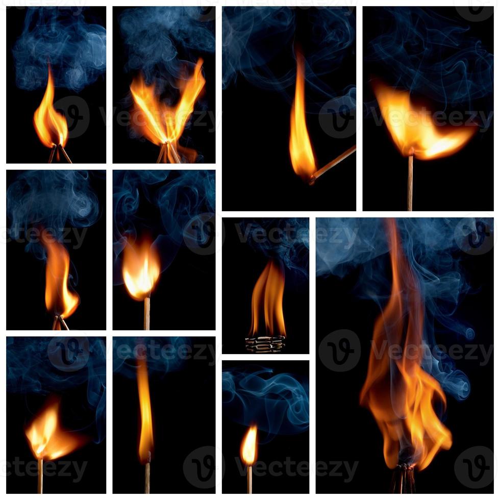Burning of match stick photo