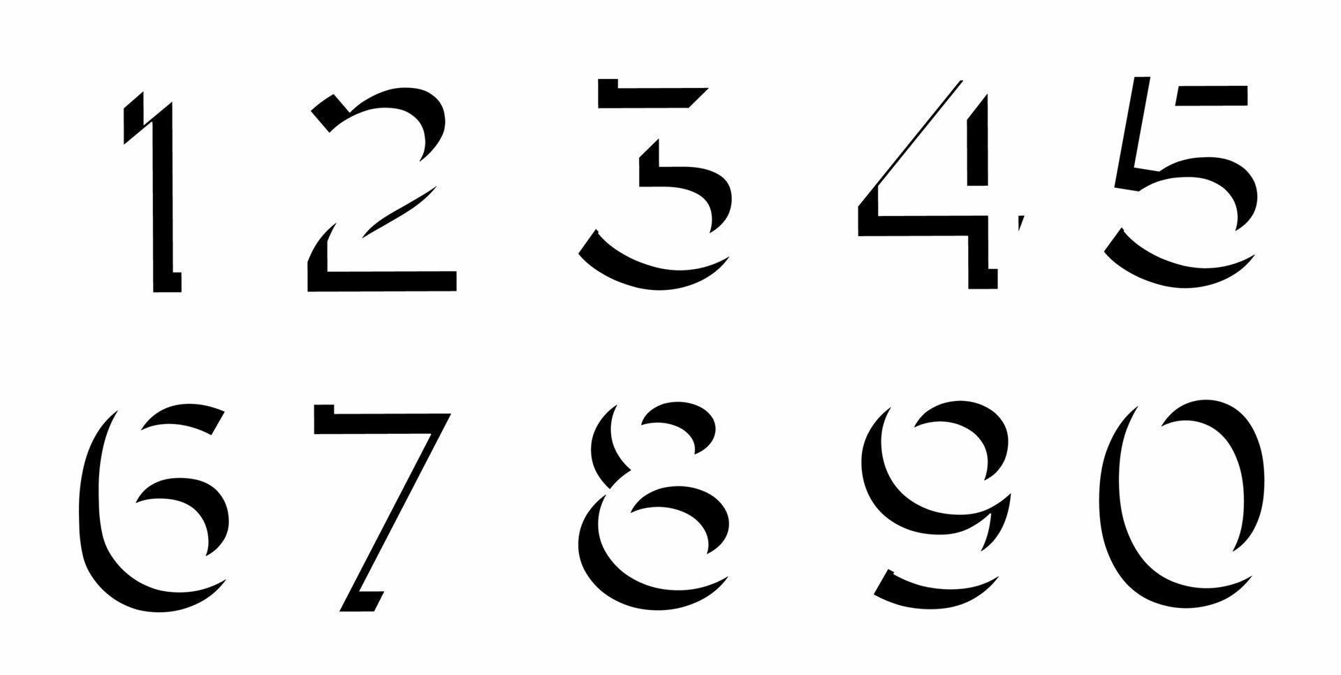 conjunto de números 3d negros aislados sobre fondo blanco vector