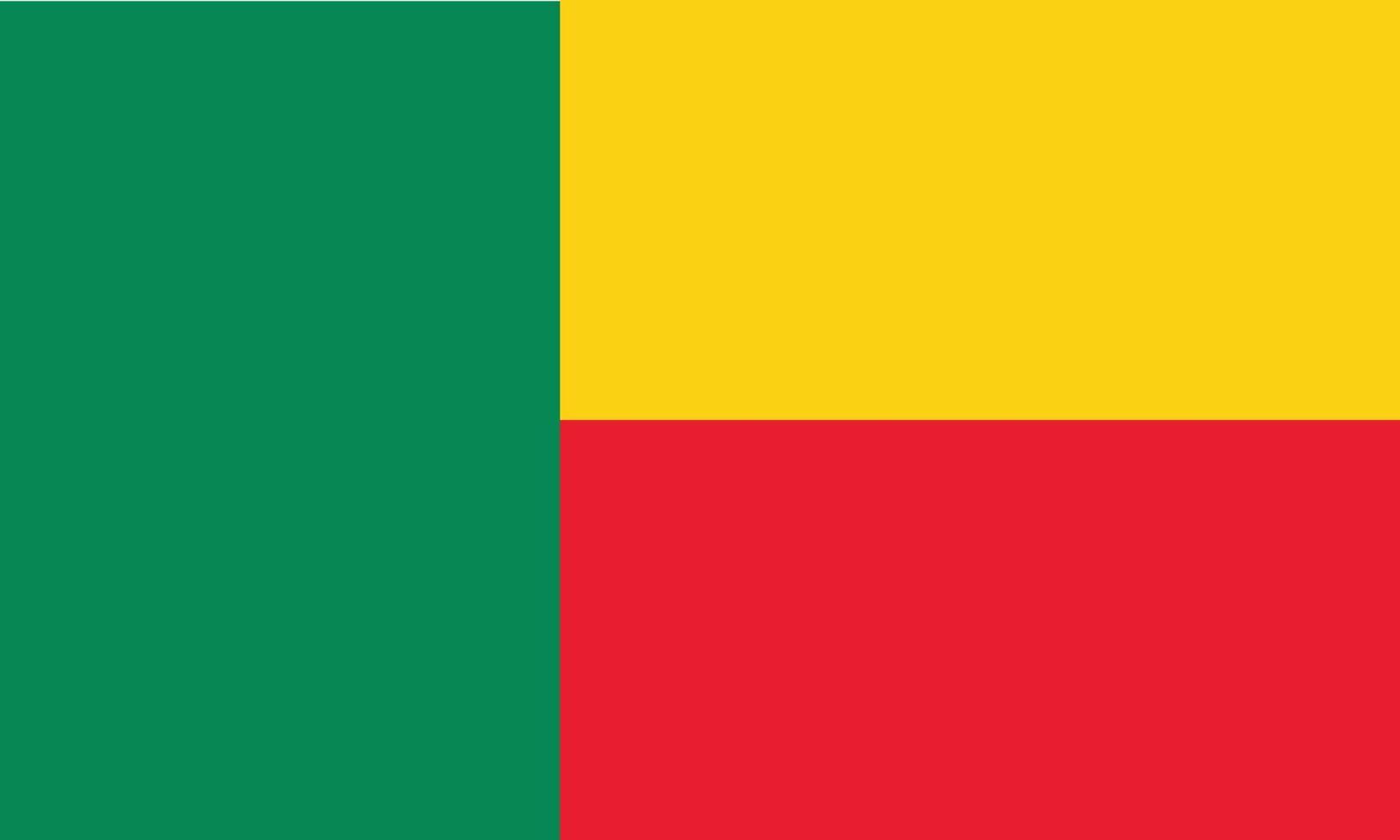 la bandera nacional de benin con la proporción correcta y el color oficial vector