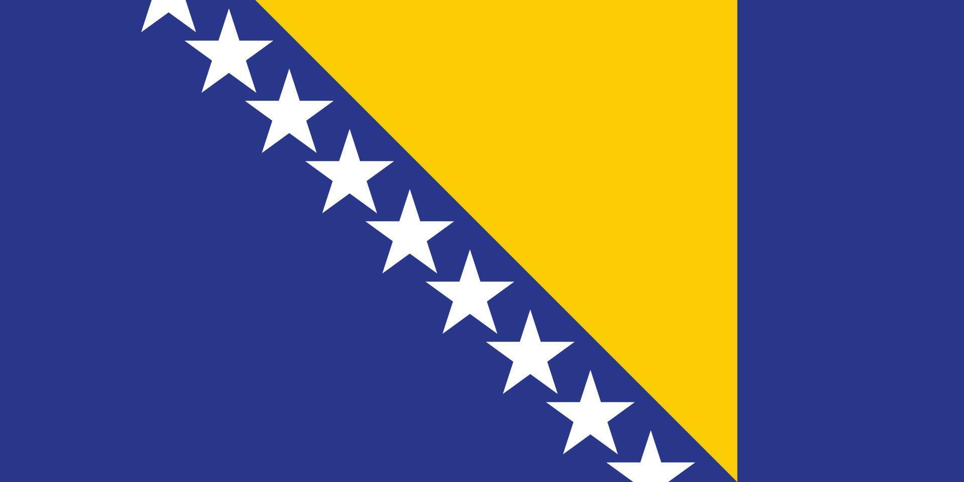 la bandera nacional de bosnia y herzegovina con el color oficial y la ilustración vectorial de proporción correcta vector