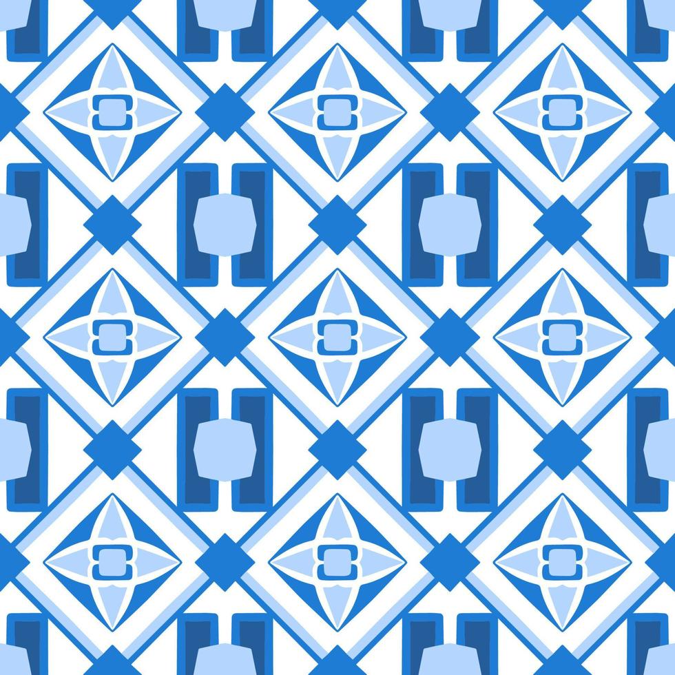 Blue tone chevron zigzag pattern design with aztec style. Seamless chevron pattern. Vector Illustration.