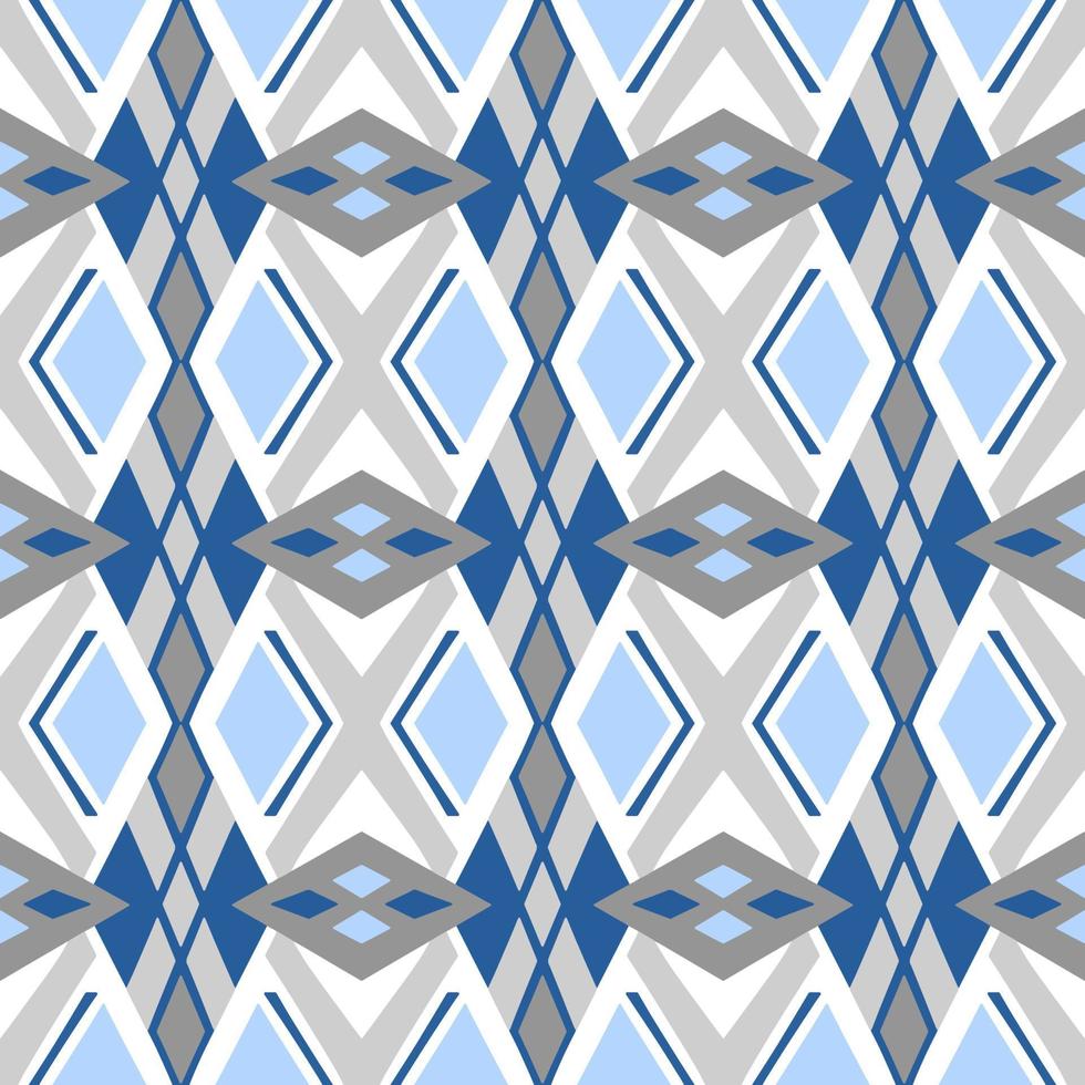 Blue tone chevron zigzag pattern design with aztec style. Seamless chevron pattern. Vector Illustration.