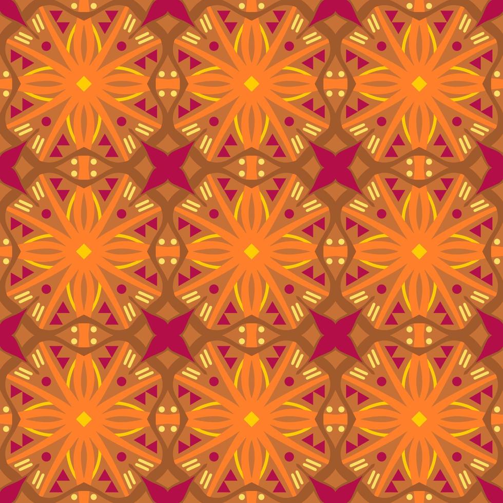 Geometric Seamless Pattern with Tribal Shape. Colorful pattern designed in Ikat, Aztec, Moroccan, Islamic, Luxury Arabic Style. Ideal for Fabric Garment, Ceramics, Wallpaper. Vector Illustration.