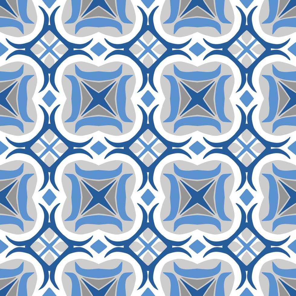 Blue tone chevron zigzag pattern design with aztec style. Seamless chevron pattern. Vector Illustration.