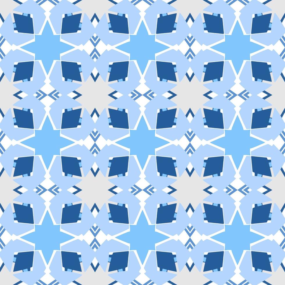 Blue tone chevron zigzag pattern design with aztec style. Seamless chevron pattern. Vector Illustration.