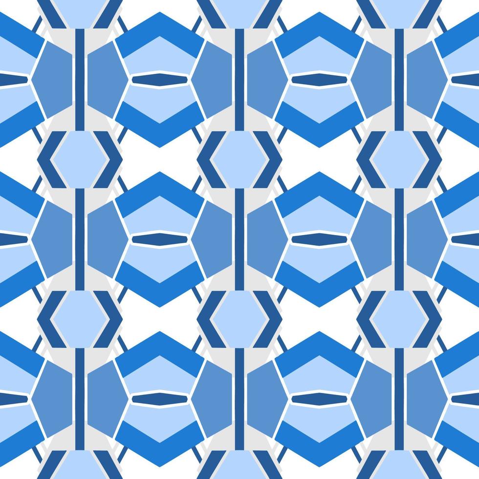 Blue tone chevron zigzag pattern design with aztec style. Seamless chevron pattern. Vector Illustration.