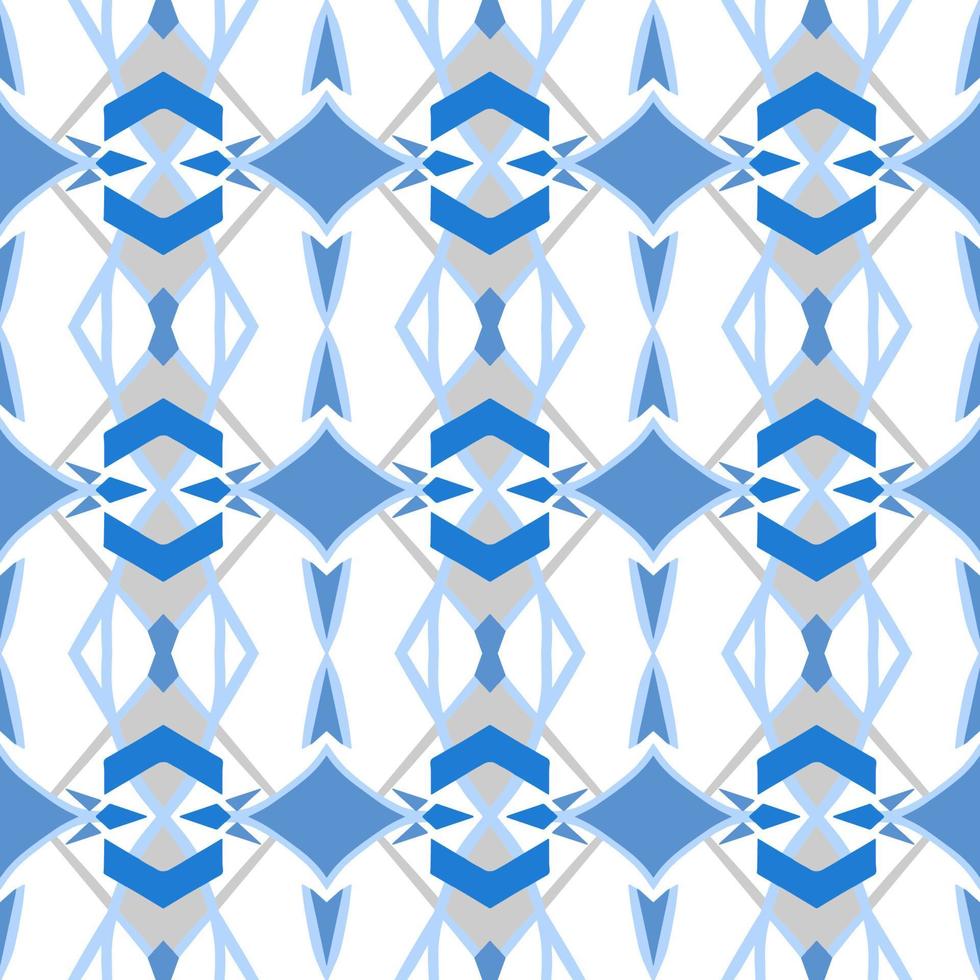 Blue tone chevron zigzag pattern design with aztec style. Seamless chevron pattern. Vector Illustration.