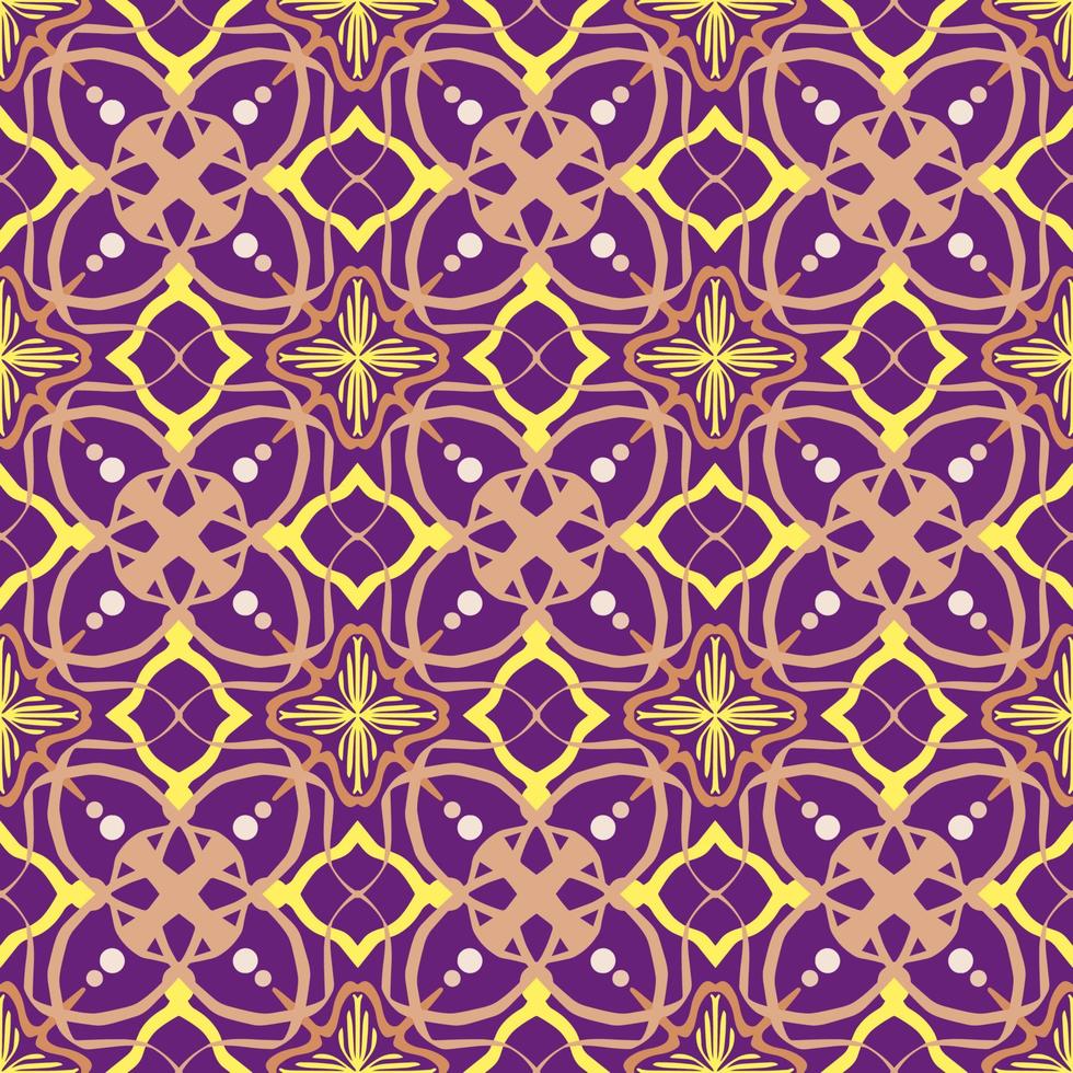 Geometric Seamless Pattern with Tribal Shape. Colorful pattern designed in Ikat, Aztec, Moroccan, Islamic, Luxury Arabic Style. Ideal for Fabric Garment, Ceramics, Wallpaper. Vector Illustration.