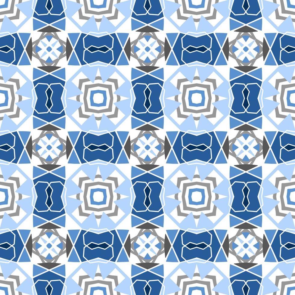 Blue tone chevron zigzag pattern design with aztec style. Seamless chevron pattern. Vector Illustration.
