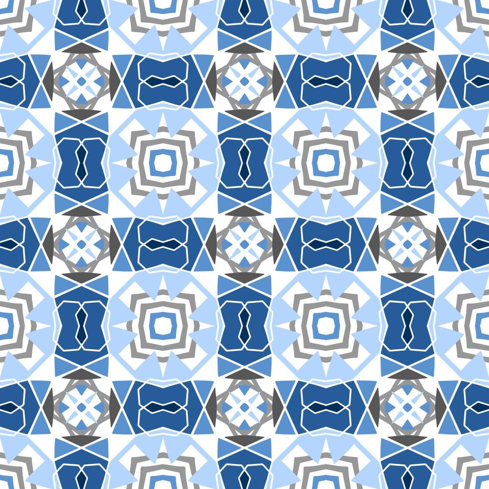 Blue tone chevron zigzag pattern design with aztec style. Seamless chevron pattern. Vector Illustration.