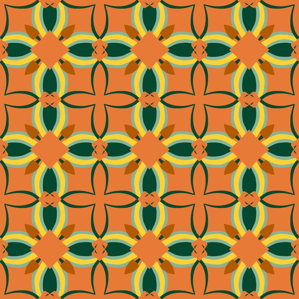 Geometric Seamless Pattern with Tribal Shape. Colorful pattern designed in Ikat, Aztec, Moroccan, Islamic, Luxury Arabic Style. Ideal for Fabric Garment, Ceramics, Wallpaper. Vector Illustration.