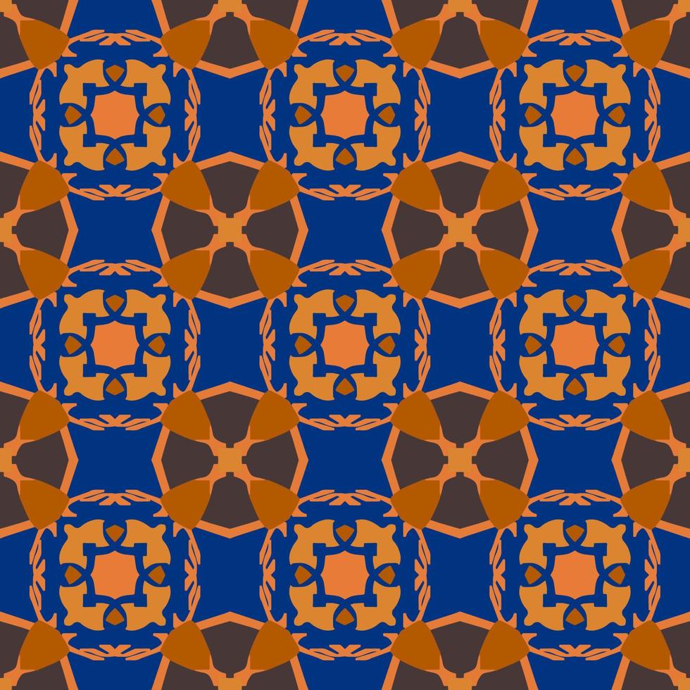 Geometric Seamless Pattern with Tribal Shape. Colorful pattern designed in Ikat, Aztec, Moroccan, Islamic, Luxury Arabic Style. Ideal for Fabric Garment, Ceramics, Wallpaper. Vector Illustration.