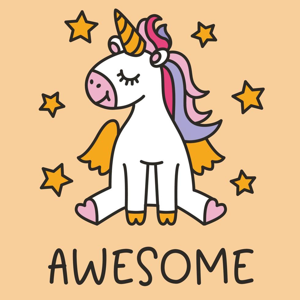 my awesome unicorn vector