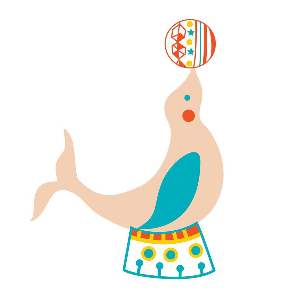 cute circus seal 11533249 Vector Art at Vecteezy