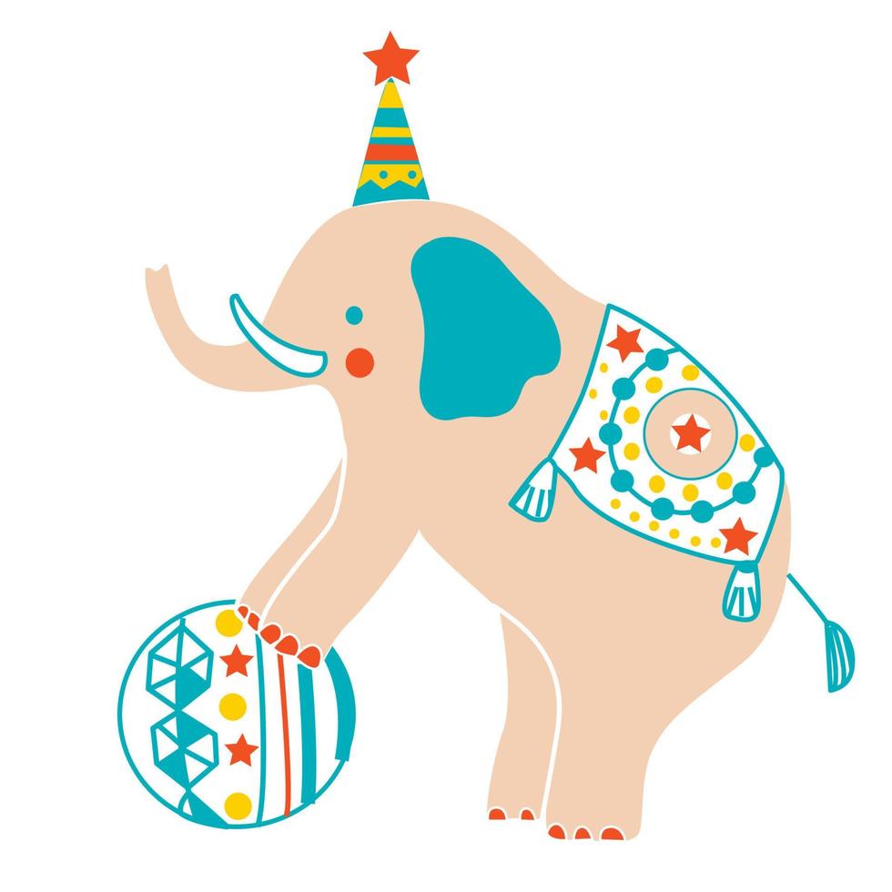 lindo elefante de circo vector