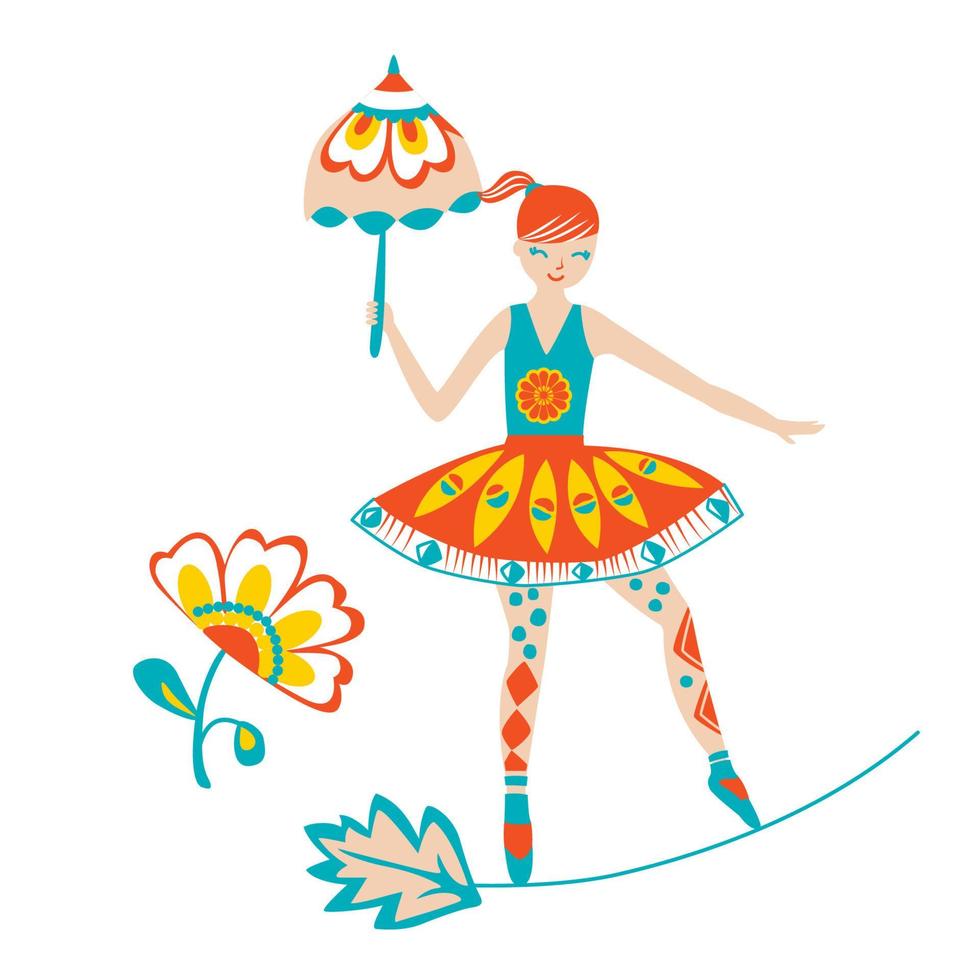 cute circus girl vector