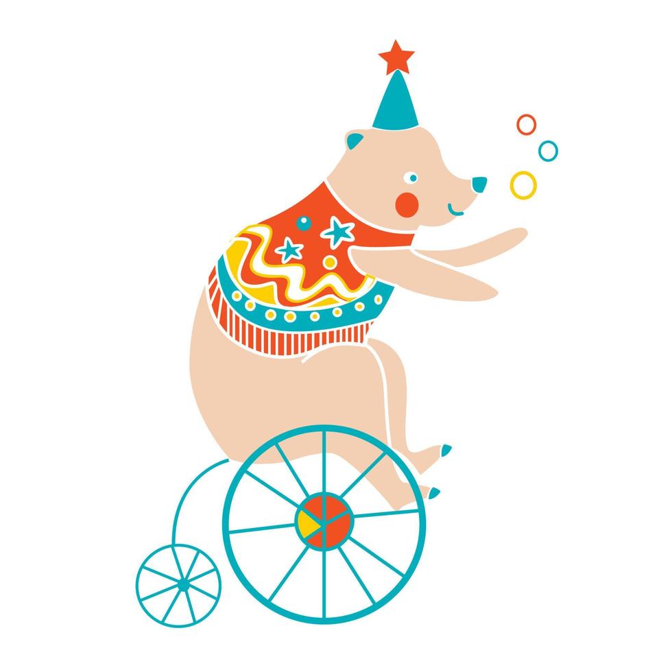 cute circus bear vector