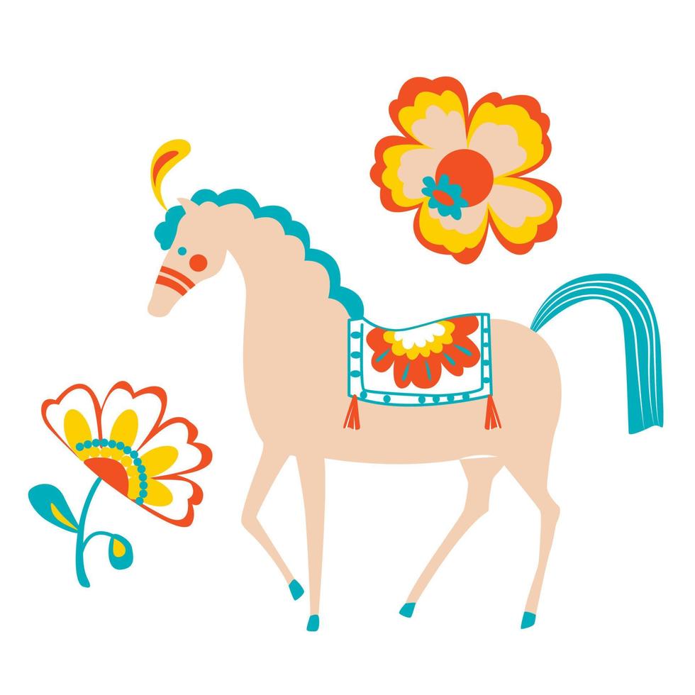 lindo caballo de circo vector