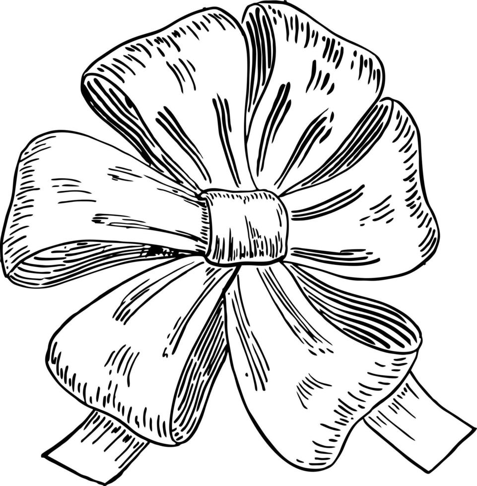 Hand drawn bow. Decoration bows on boxes with gifts vector