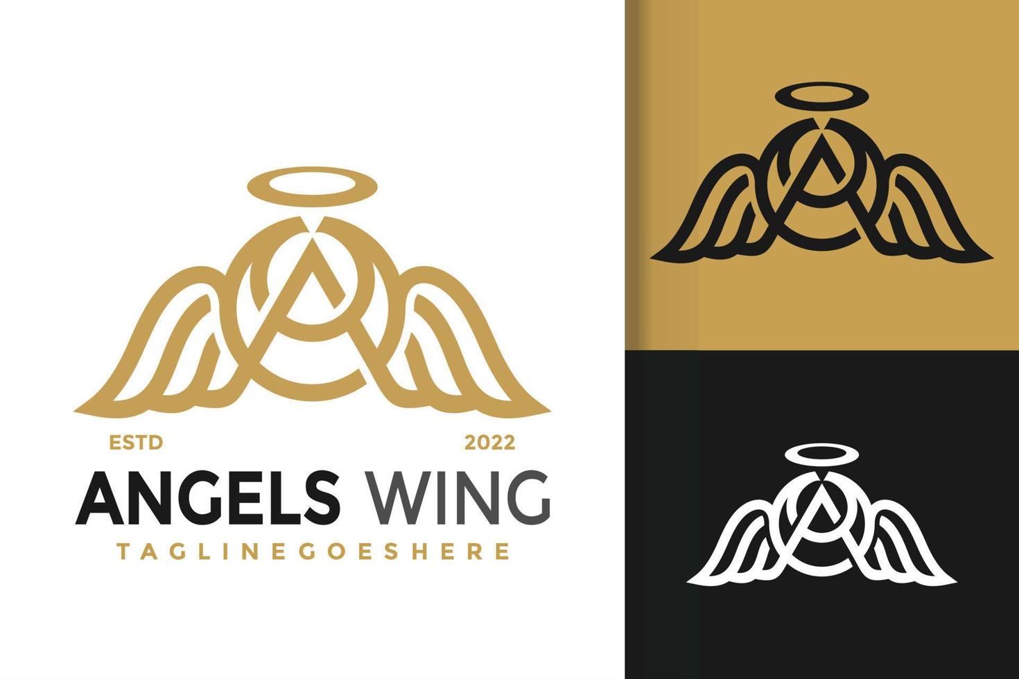 letra a diseño de logotipo de alas de ángeles, vector de logotipos de identidad de marca, logotipo moderno, plantilla de ilustración vectorial de diseños de logotipos