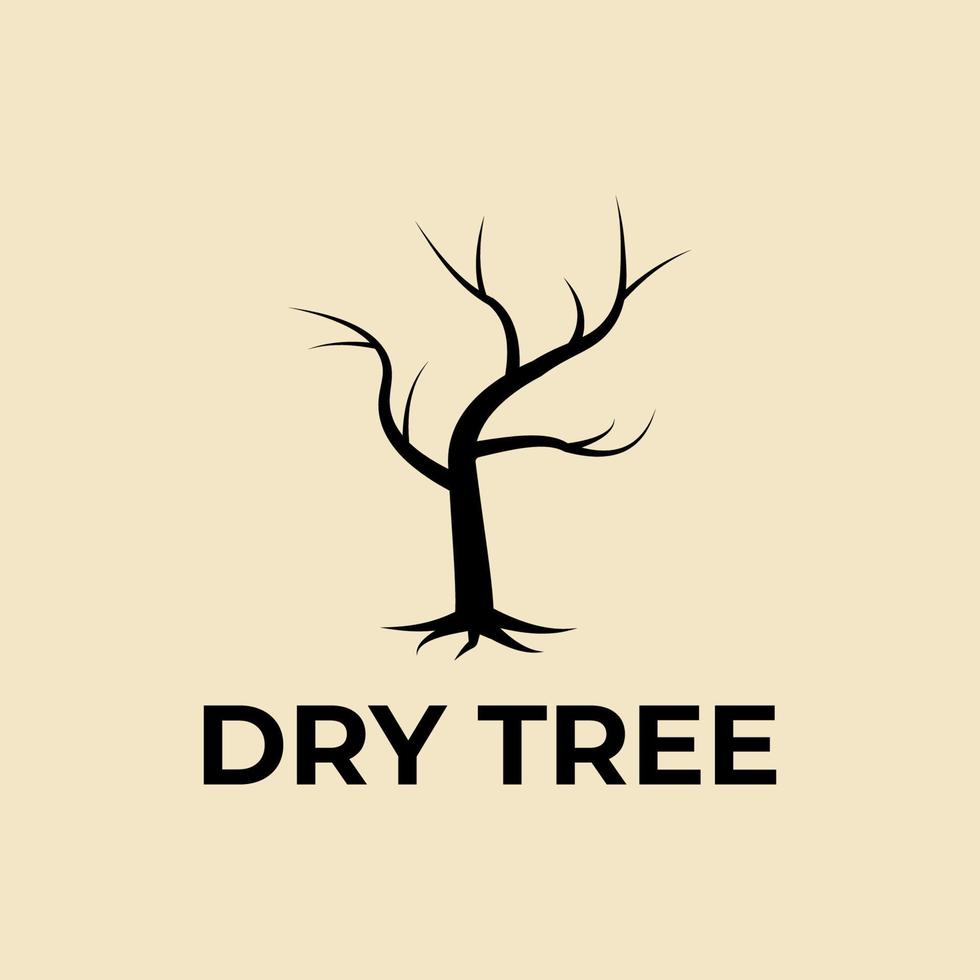 Ilustración de diseño de vector de plantilla de silueta de árbol seco