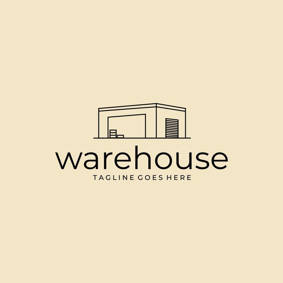 warehouse  line art  logo modern illustration designs vector