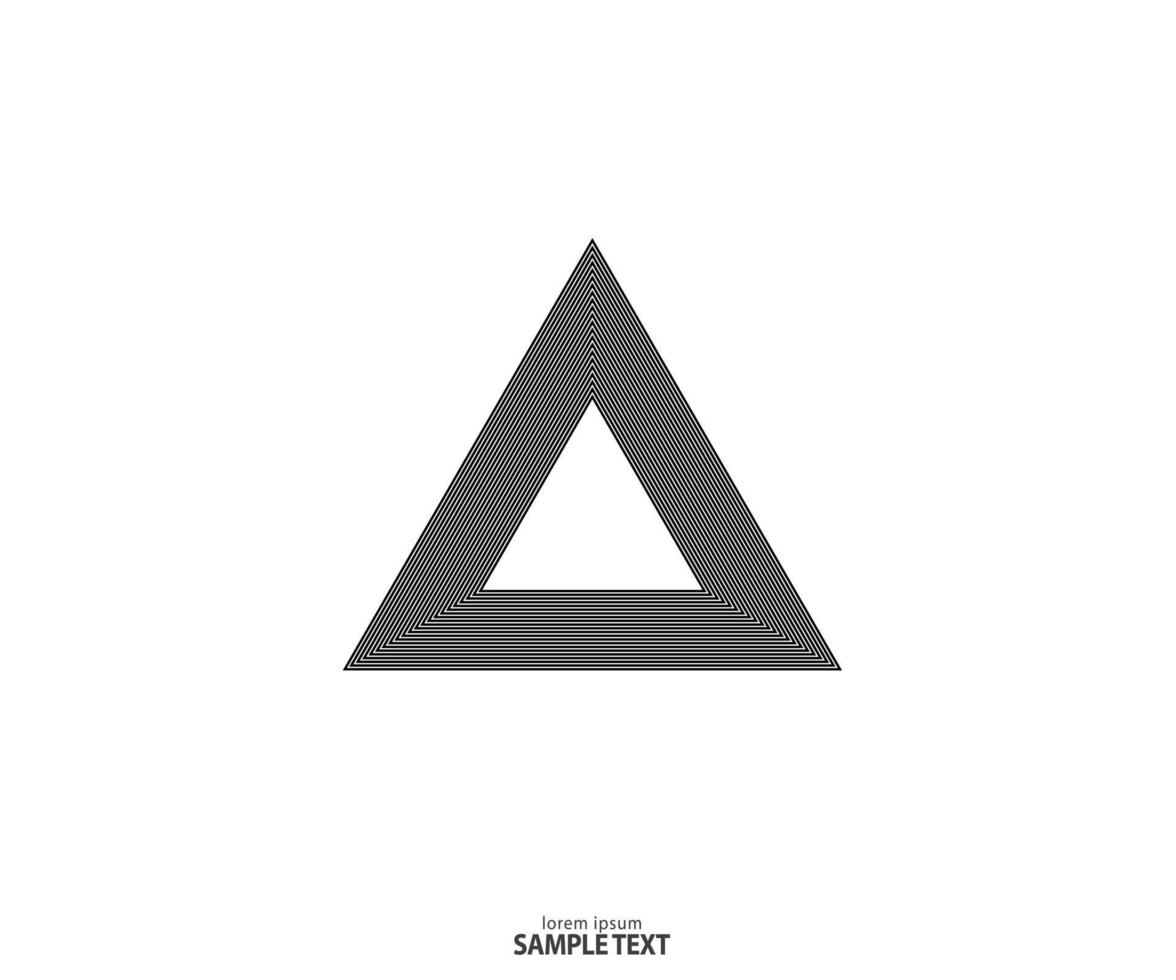 Triangle line vector. Pyramid line art. Geometric shape. Logo sign design vector
