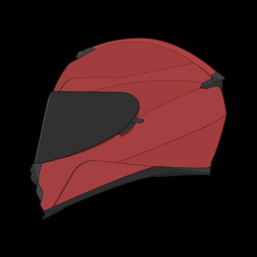 casco de color de bloque ilustración vectorial de cara completa, concepto de casco, vector de casco, arte vectorial